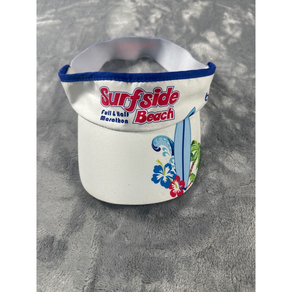 Surfside Beach Full Half Marathon Visor Boco Gear White Blue‎ Athletic Women